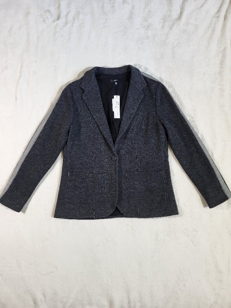 New Anthropologie - Drew Jade Blazer Charcoal Relaxed Button Front - Size M
